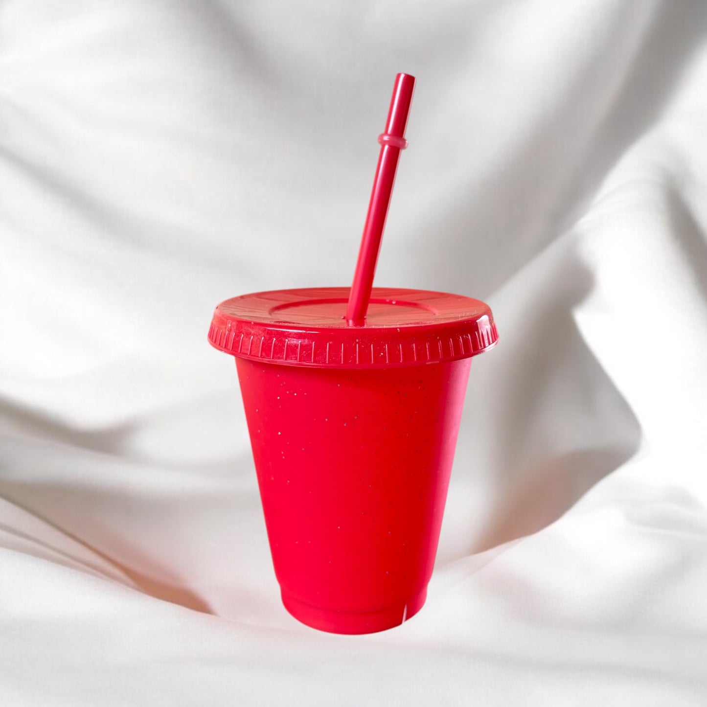 16oz Glitter Cold Cup Red