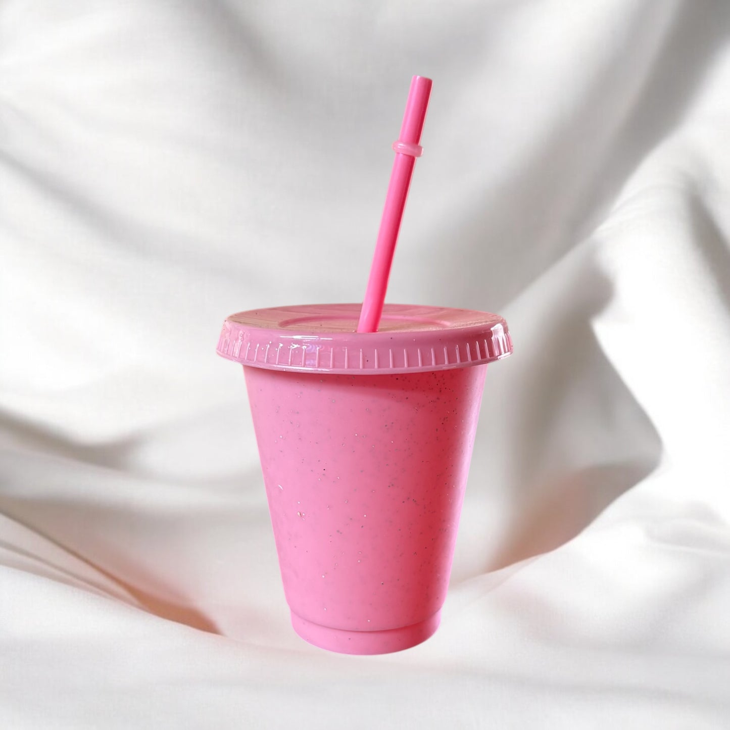16oz Glitter Cold Cup Light Pink