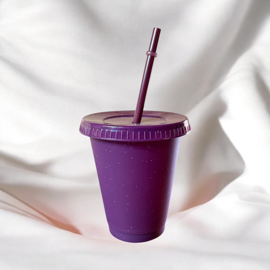 16oz Glitter Cold Cup Plum