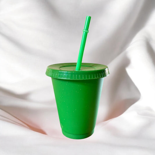 16oz Glitter Cold Cup Apple Green