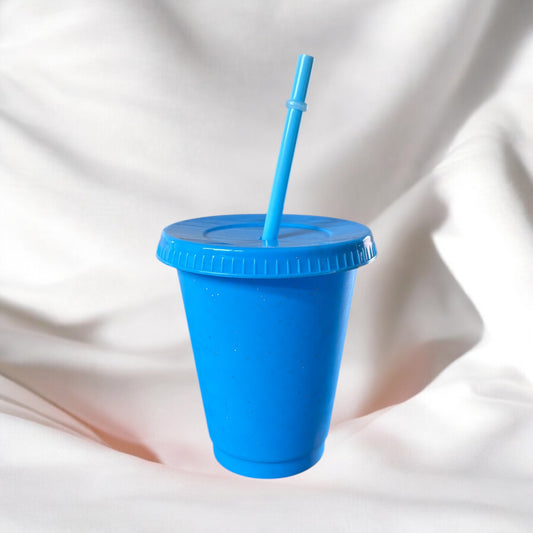 16oz Glitter Cold Cup Dark Blue