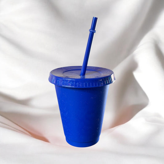 16oz Glitter Cold Cup Navy Blue
