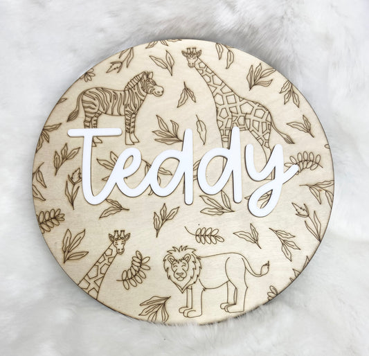Safari Name Plaque 29cm